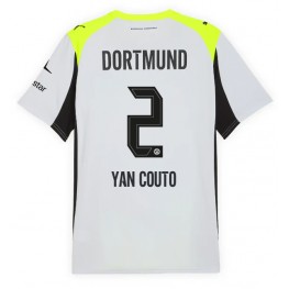 Borussia Dortmund Yan Couto #2 Uit tenue 2025-26 Korte Mouw